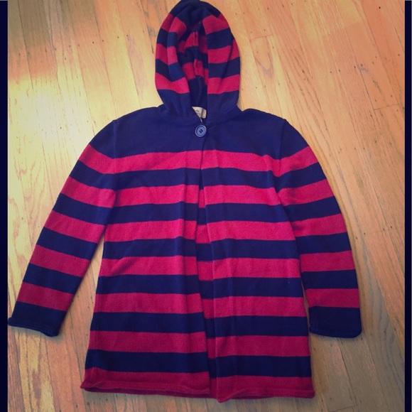 Studio 342 sz 10 blue red stripe hoody sweater - Picture 1 of 2